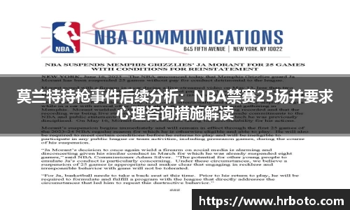 莫兰特持枪事件后续分析：NBA禁赛25场并要求心理咨询措施解读